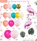 Tropical Balloons Garland Kit, 145Pcs Teal Hot Pink Yellow Peach Balloons with Flamingo and Palm Leaves Balloons